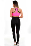 Conjunto Fitness top Com bojo e calça com detalhe em Tule Cor Neon (6000029008023)