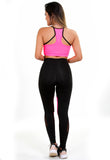 Conjunto Fitness top Com bojo e calça com detalhe em Tule Cor Neon (6000029008023)