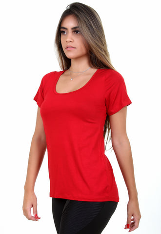 Camisa Fitness Manga Lisa Vermelho (4089281642541)