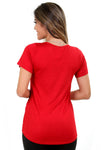 Camisa Fitness Manga Lisa Vermelho (4089281642541)