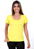 Camisa Fitness Manga Lisa Amarelo (4089281544237)