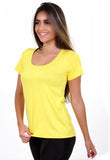 Camisa Fitness Manga Lisa Amarelo (4089281544237)