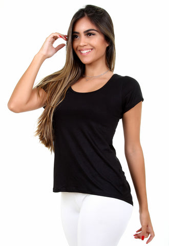 Camisa Fitness Manga Lisa Preta (4089281675309)