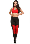 Calça Legging Preta com Detalhe Neon com Tule (4632412454957)