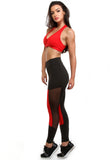 Calça Legging Preta com Detalhe Neon com Tule (4632412454957)