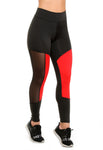 Calça Legging Preta com Detalhe Neon com Tule (4632412454957)
