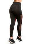 Calça Legging Preta com Detalhe Neon com Tule (4632412454957)