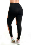 Kit 3 Calças Legging Fitness Detalhe Em Tule