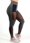 Kit 2 Calças Legging Fitness Detalhe Em Tule