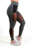 Kit 3 Calças Legging Fitness Detalhe Em Tule