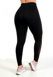 Calça Legging Fitness Detalhe Em Tule