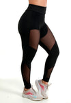 Kit 2 Calças Legging Fitness Detalhe Em Tule