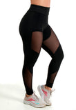 Kit 2 Calças Legging Fitness Detalhe Em Tule