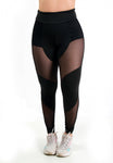 Kit 3 Calças Legging Fitness Detalhe Em Tule