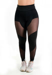 Kit 2 Calças Legging Fitness Detalhe Em Tule