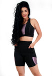 Conjunto Fitness Com Bolso Lateral (bermuda+top)