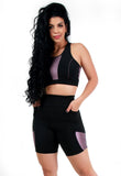 Conjunto Fitness Com Bolso Lateral (bermuda+top)