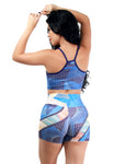 Conjunto fitness estampa sublimada (top+bermuda)