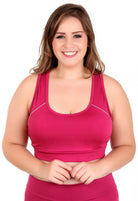 Kit 12 Tops Feminino Fitness Vinho Plus size com  bojo (5240954093719)