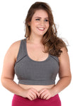 Top Feminino Fitness Cinza Plus size com  bojo (4607679692845)