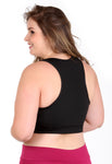 Top Feminino Fitness Preto Plus size com  bojo (4607668682797)