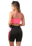 Conjunto Neon Bermuda com detalhe Tela + Top C/bojo (7238771507351)