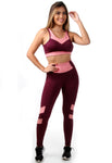 Conjunto fitness  Preta com cortes Verde  (top+calça) (7283307380887)