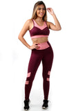 Conjunto fitness  Preta com cortes Verde  (top+calça) (7283307380887)