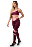 Conjunto fitness  Preta com cortes Verde  (top+calça) (7283307380887)
