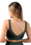 Top com bojo Preto com cortes Verde (7281827217559)
