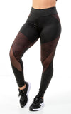 Calça Legging Risca Detalhe em Tule (7055467610263)