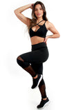 Conjunto Fitness Detalhe Em Tule (calça+top) (7506008408215)
