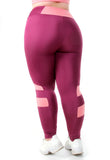 Calça Legging Plus Size Vinho com cortes Rosa (7284681048215)