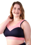 Top com bojo Plus Size Marinho com cortes Rosa (7284683800727)