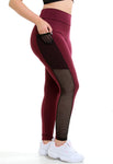 Calça Legging Vinho Com Bolso (4118379233325)