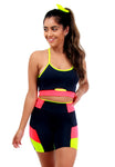 Conjunto Fitness Detalhe Bicolor (bermuda+top)