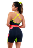 Conjunto Fitness Detalhe Bicolor (bermuda+top)