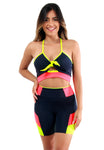 Conjunto Fitness Detalhe Bicolor (bermuda+top)