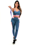 Conjunto Fitness Com Detalhe Bicolor (calça+top)