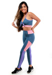 Conjunto Fitness Com Detalhe Bicolor (calça+top)