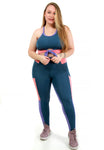 Conjunto Fitness Com Detalhe Bicolor (calça+top) Plus Size