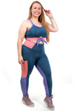 Conjunto Fitness Com Detalhe Bicolor (calça+top) Plus Size