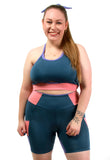 Conjunto Fitness Detalhe Bicolor (bermuda+top) Plus Size