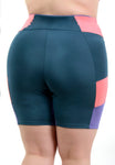 Bermuda Fitness Detalhe Bicolor Plus Size