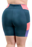 Bermuda Fitness Detalhe Bicolor Plus Size