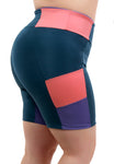 Bermuda Fitness Detalhe Bicolor Plus Size