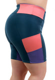 Bermuda Fitness Detalhe Bicolor Plus Size