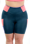 Bermuda Fitness Detalhe Bicolor Plus Size