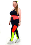 Conjunto Fitness Com Detalhe Bicolor (calça+top) Plus Size