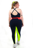 Conjunto Fitness Com Detalhe Bicolor (calça+top) Plus Size